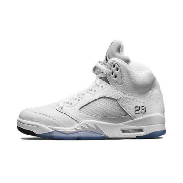 Nike Air Jordan 5 Sko Herre Hvite Sølv