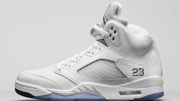 Nike Air Jordan 5 Sko Herre Hvite Sølv