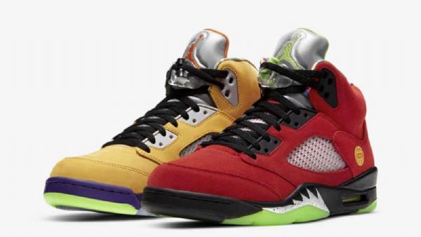 Nike Air Jordan 5 What The Sko Herre Rød Gul