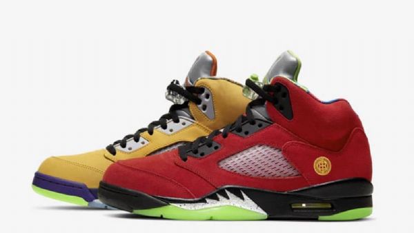 Nike Air Jordan 5 What The Sko Herre Rød Gul