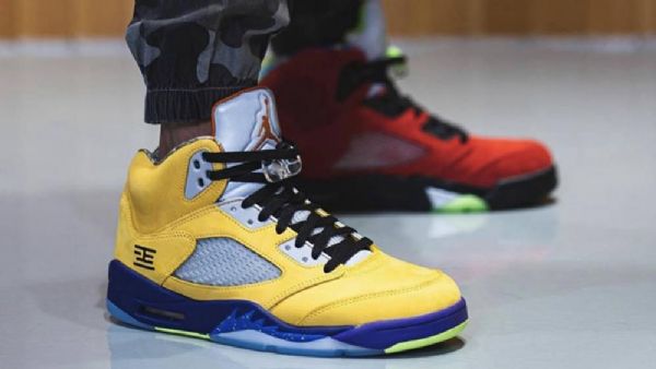 Nike Air Jordan 5 What The Sko Herre Rød Gul