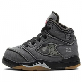 Nike Off-white X Air Jordan 5 Retro Sp Td Sko Barn Grå