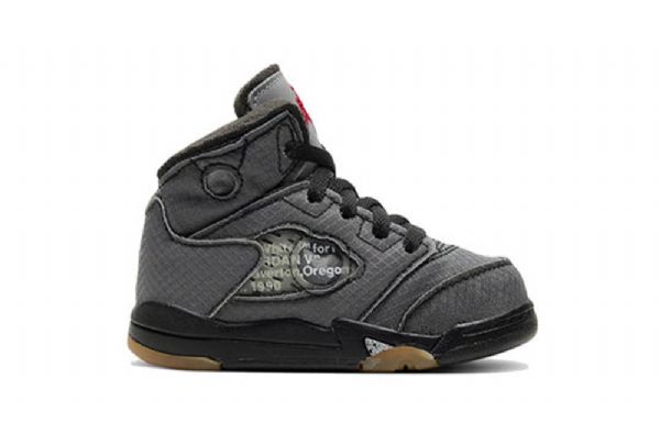 Nike Off-white X Air Jordan 5 Retro Sp Td Sko Barn Grå