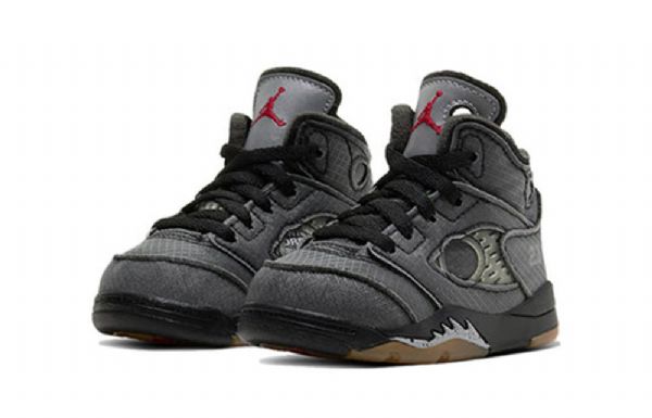 Nike Off-white X Air Jordan 5 Retro Sp Td Sko Barn Grå