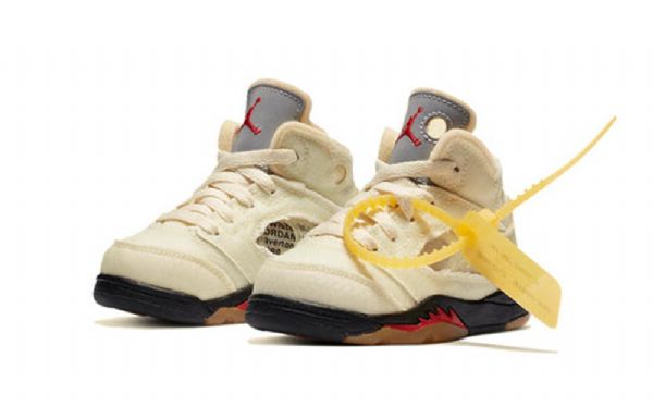 Nike Off-white X Air Jordan 5 Retro Sp Td Sko Barn Khaki