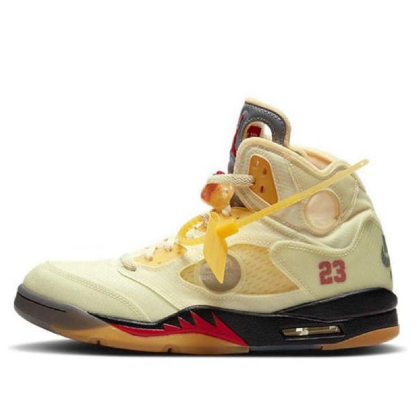 Nike Off-white X Air Jordan 5 Sp Retro Basketball Shoes Herre Khaki