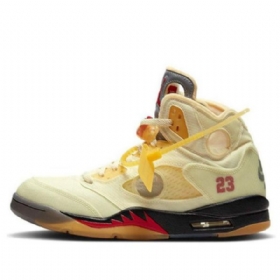 Nike Off-white X Air Jordan 5 Sp Retro Basketball Shoes Herre Khaki