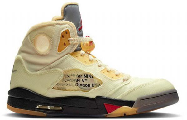 Nike Off-white X Air Jordan 5 Sp Retro Basketball Shoes Herre Khaki