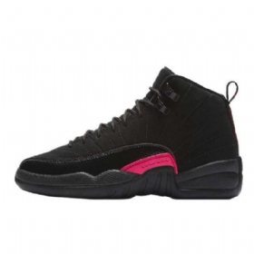 Nike Air Jordan 12 Gs Rush Sko Herre Svarte Rosa