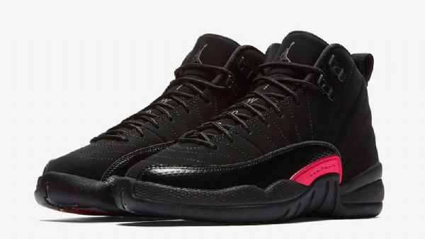 Nike Air Jordan 12 Gs Rush Sko Herre Svarte Rosa