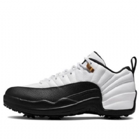 Nike Air Jordan 12 Low Tops Golf Retro Basketball Shoes Herre Hvite Svarte