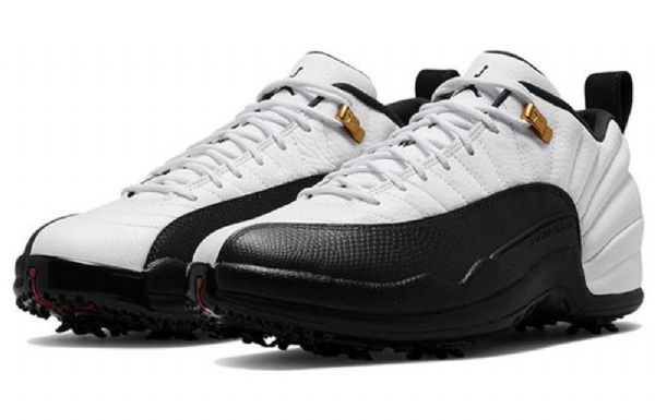 Nike Air Jordan 12 Low Tops Golf Retro Basketball Shoes Herre Hvite Svarte