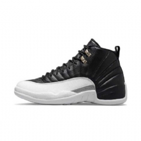 Nike Air Jordan 12 Low Tops Playoffs 2022 Sko Herre Hvite Svarte
