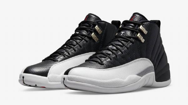 Nike Air Jordan 12 Low Tops Playoffs 2022 Sko Herre Hvite Svarte