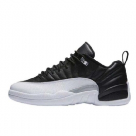 Nike Air Jordan 12 Low Tops Playoffs Sko Herre Svarte Hvite