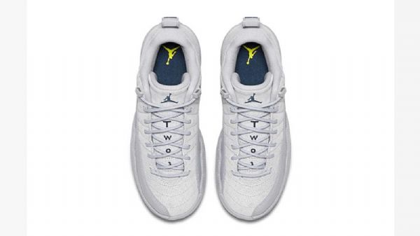 Nike Air Jordan 12 Low Tops Semsket Skinn Sko Herre Grå