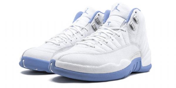 Nike Air Jordan 12 Retro Basketball Shoes Dame Blå Hvite