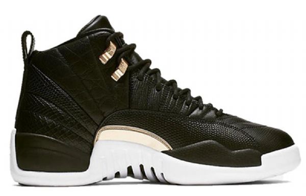 Nike Air Jordan 12 Retro Basketball Shoes Dame Svarte