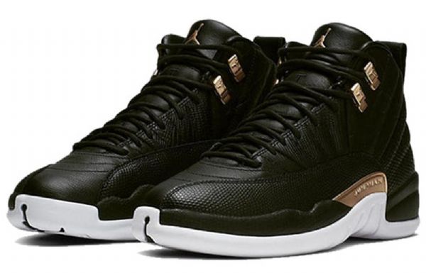 Nike Air Jordan 12 Retro Basketball Shoes Dame Svarte