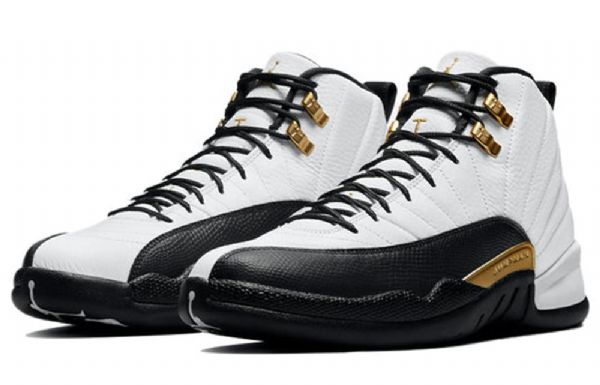 Nike Air Jordan 12 Retro Basketball Shoes Herre Hvite Svarte