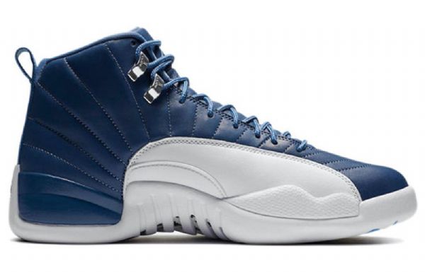 Nike Air Jordan 12 Retro Basketball Shoes Herre Marineblå Hvite