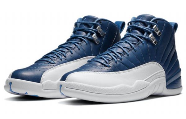 Nike Air Jordan 12 Retro Basketball Shoes Herre Marineblå Hvite