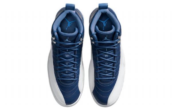 Nike Air Jordan 12 Retro Basketball Shoes Herre Marineblå Hvite
