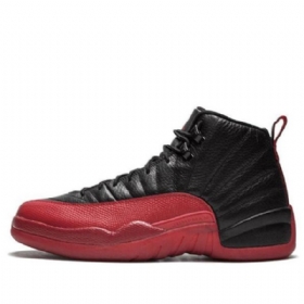 Nike Air Jordan 12 Retro Basketball Shoes Herre Svarte Rød