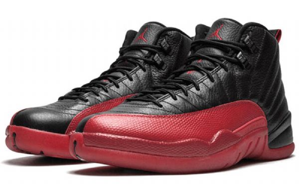 Nike Air Jordan 12 Retro Basketball Shoes Herre Svarte Rød