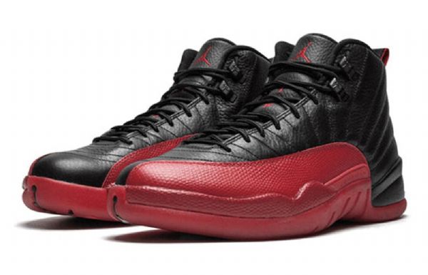 Nike Air Jordan 12 Retro Bg Basketball Shoes Herre Svarte Rød
