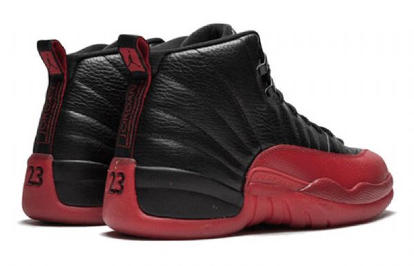 Nike Air Jordan 12 Retro Bg Basketball Shoes Herre Svarte Rød