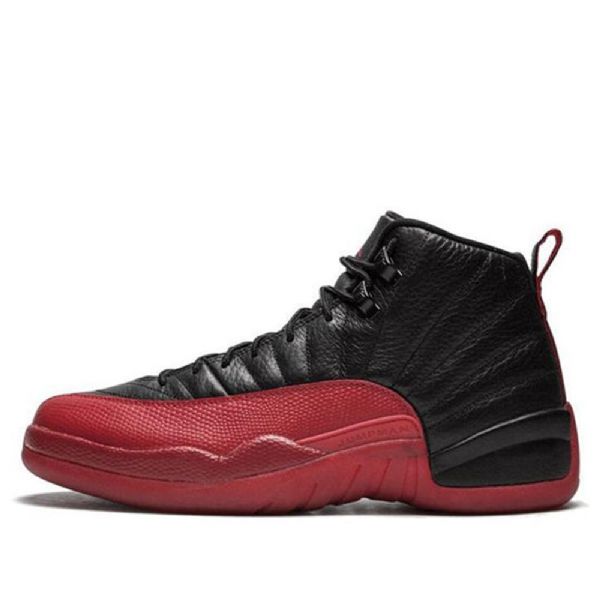 Nike Air Jordan 12 Retro Bg Basketball Shoes Herre Svarte Rød