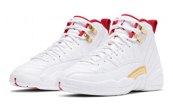 Nike Air Jordan 12 Retro Gs Basketsko Herre Hvite Rød