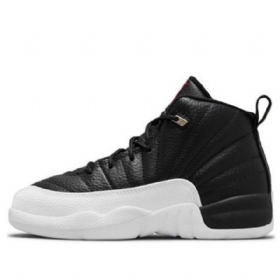 Nike Air Jordan 12 Retro Ps Basketball Shoes Herre Svarte Grå