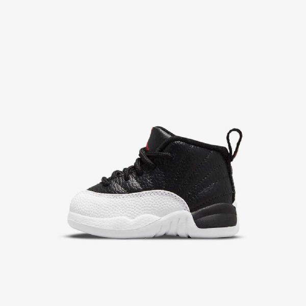 Nike Air Jordan 12 Retro Sko Barn Svarte Hvite Rød