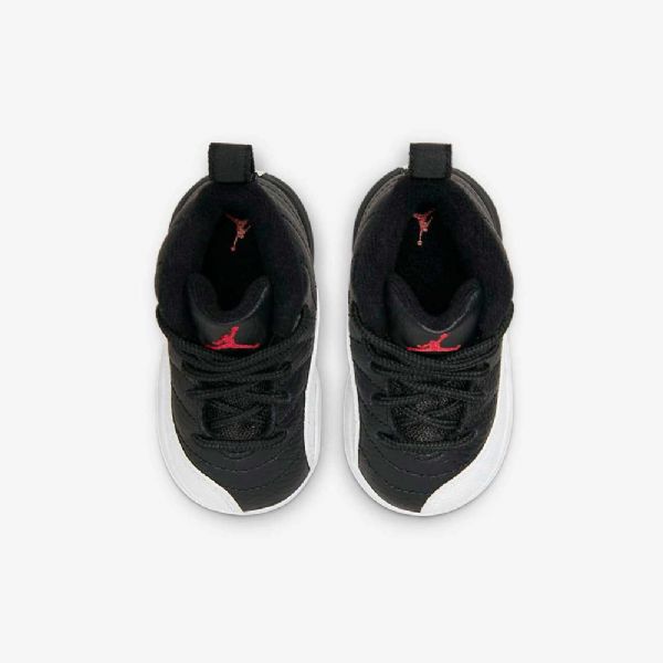Nike Air Jordan 12 Retro Sko Barn Svarte Hvite Rød