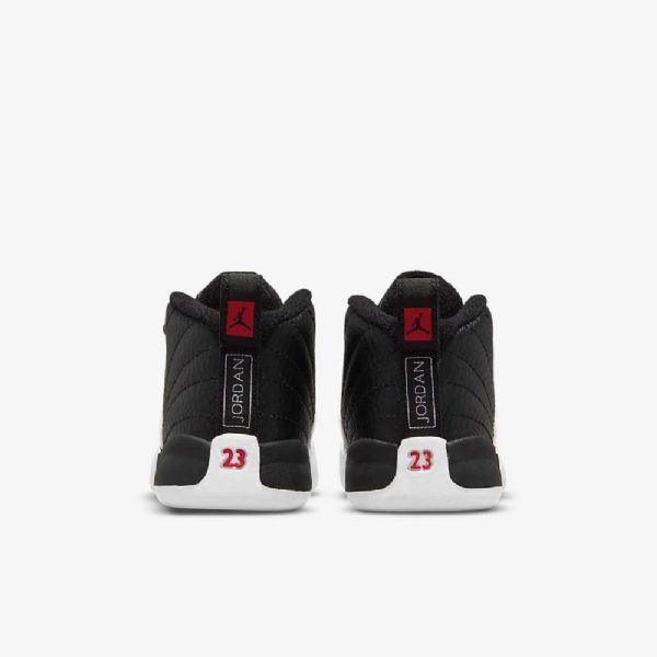 Nike Air Jordan 12 Retro Sko Barn Svarte Hvite Rød