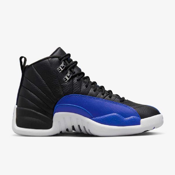 Nike Air Jordan 12 Retro Sko Dame Svarte Sølv Hvite Kongeblå
