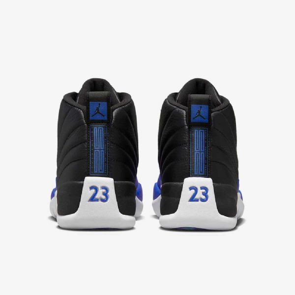 Nike Air Jordan 12 Retro Sko Dame Svarte Sølv Hvite Kongeblå
