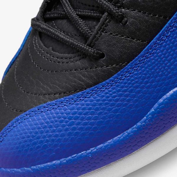 Nike Air Jordan 12 Retro Sko Dame Svarte Sølv Hvite Kongeblå