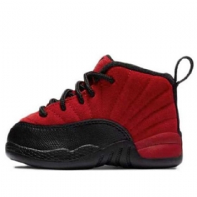 Nike Air Jordan 12 Retro Td Sko Barn Rød Svarte
