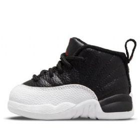 Nike Air Jordan 12 Retro Td Sko Barn Svarte Grå