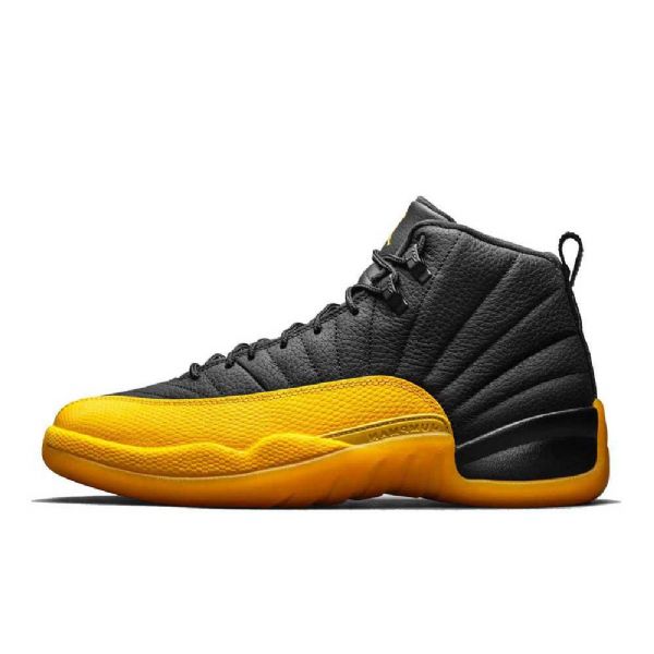 Nike Air Jordan 12 Sko Herre Gull Svarte