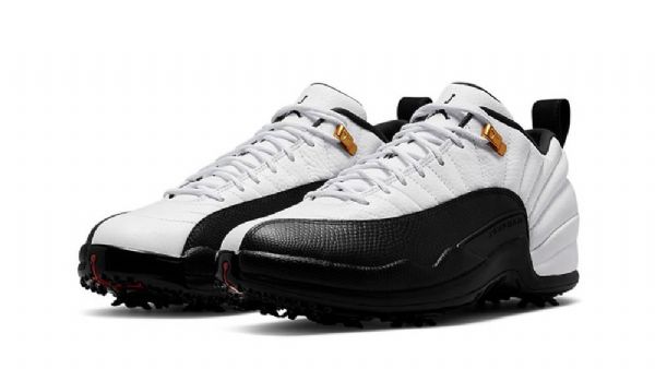 Nike Air Jordan 12 Taxi Semsket Skinn Sko Herre Hvite Svarte