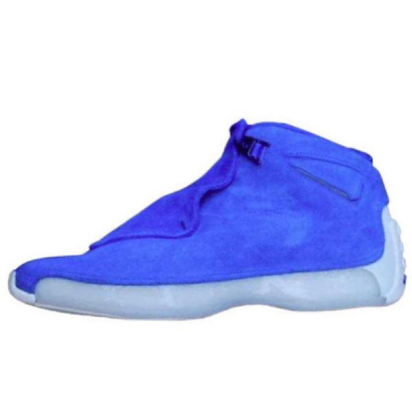 Nike Air Jordan 18 Semsket Skinn Sko Herre Blå