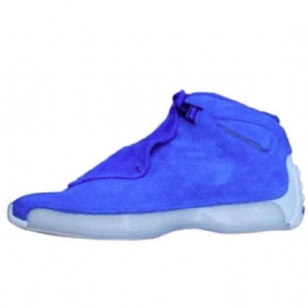Nike Air Jordan 18 Semsket Skinn Sko Herre Blå
