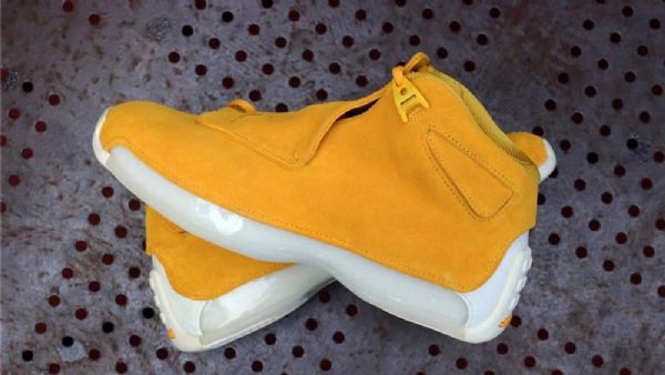 Nike Air Jordan 18 Semsket Skinn Sko Herre Gul