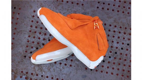 Nike Air Jordan 18 Semsket Skinn Sko Herre Oransje