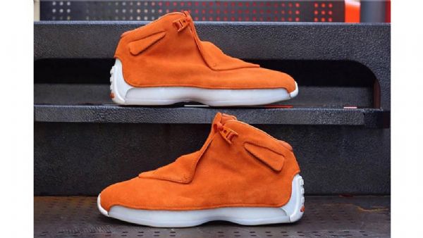 Nike Air Jordan 18 Semsket Skinn Sko Herre Oransje