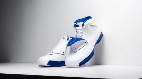 Nike Air Jordan 18 Sports Royal Sko Herre Hvite